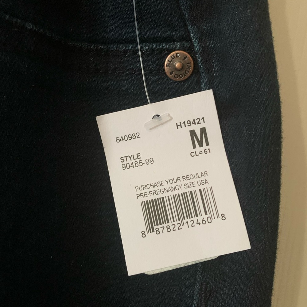 Maternity Jeans Indigo Blue Skinny Stretch Jean Denim Pregnancy Dark Wash - Picture 8 of 10